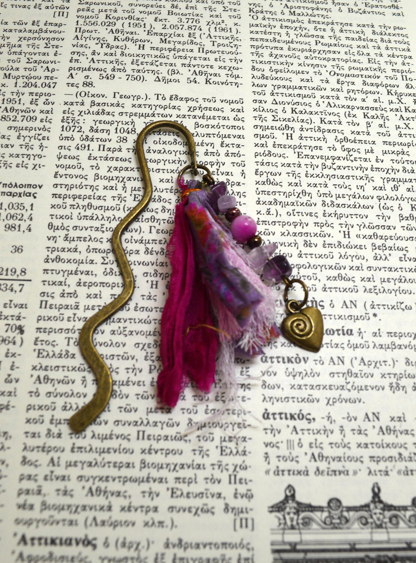 Metal Book Marker, Book Jewelry Charm, Page Marker, Beaded Bookmark, Spine Charm, Stocking Stuffer for Book Lover, Planner Charm with heart