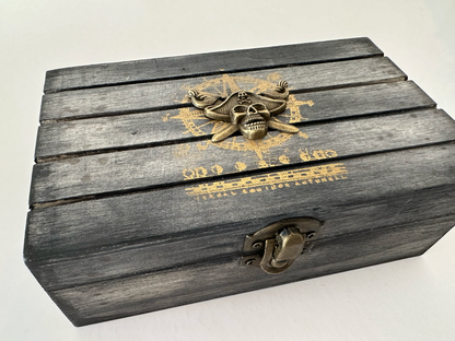 Pirate treasure wooden chest box, Nautical Gift for sea lover, Small storage box trinket case, Caribbean treasure of the deep cosplay decor