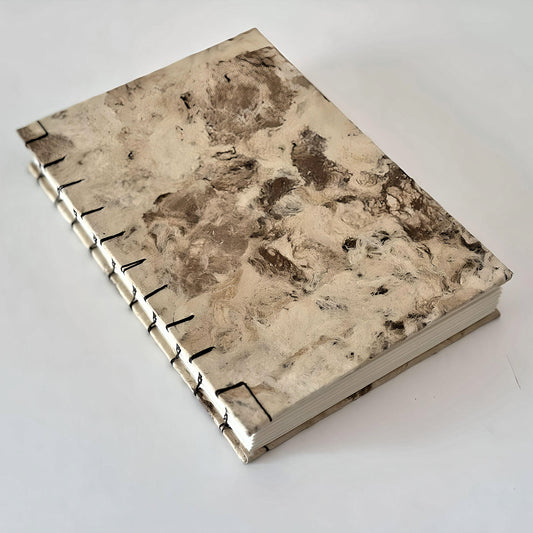 Open spine sketchbook with traditional Incan Amate cover and 300 gsm (140lb) Smooth Bristol Ivory paper