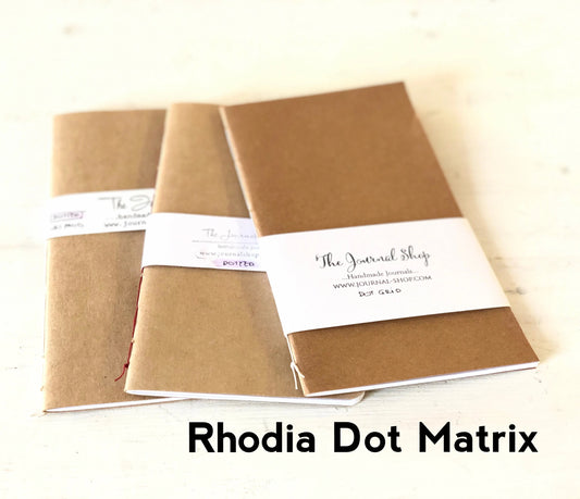 Dot Grid or Graph Travelers Notebook Insert Bundle with Rhodia Calligraphy Paper