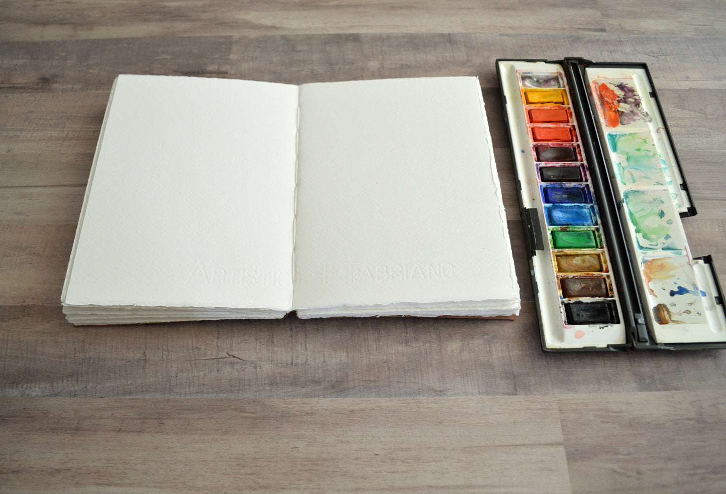 Cotton Watercolor Journal Sketchbook Travel Journal Artist blank book with Fabriano Artistico Hot pressed 140lbs and PL Leather Cover