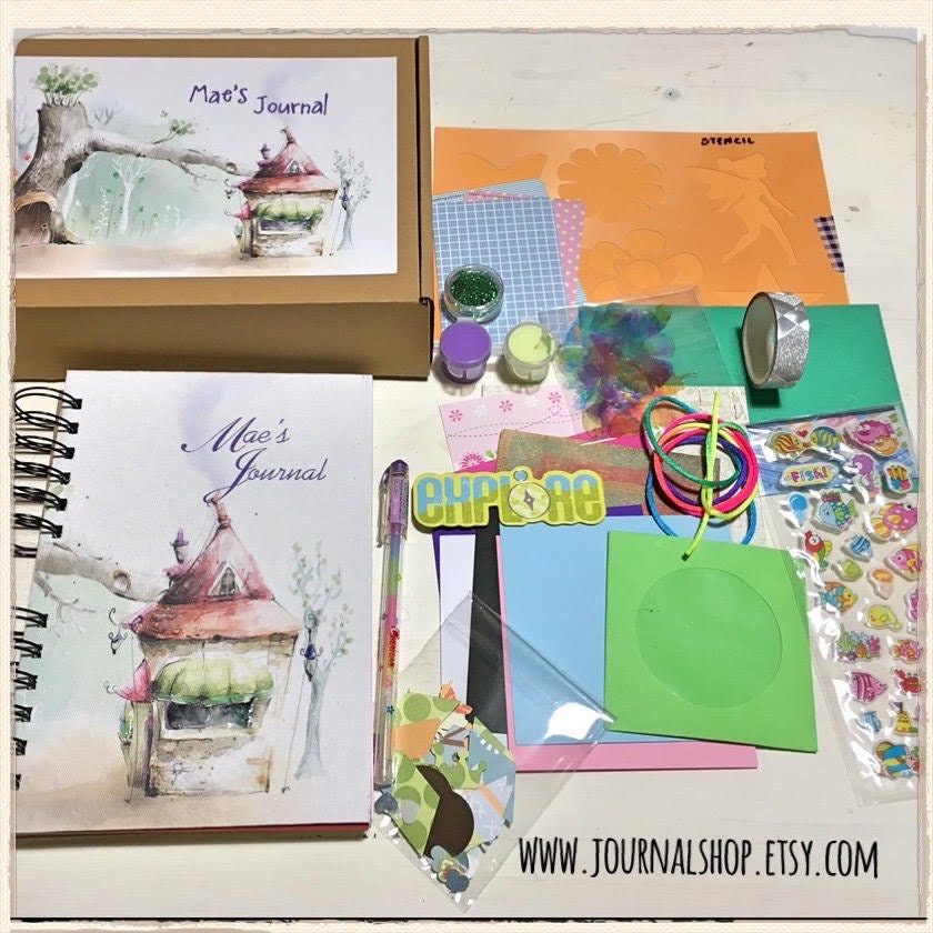 Personalized Art Kit for kids, Kids Gift Box with art journaling supplies,  Christmas travel craft kit, homeschool art for creative children