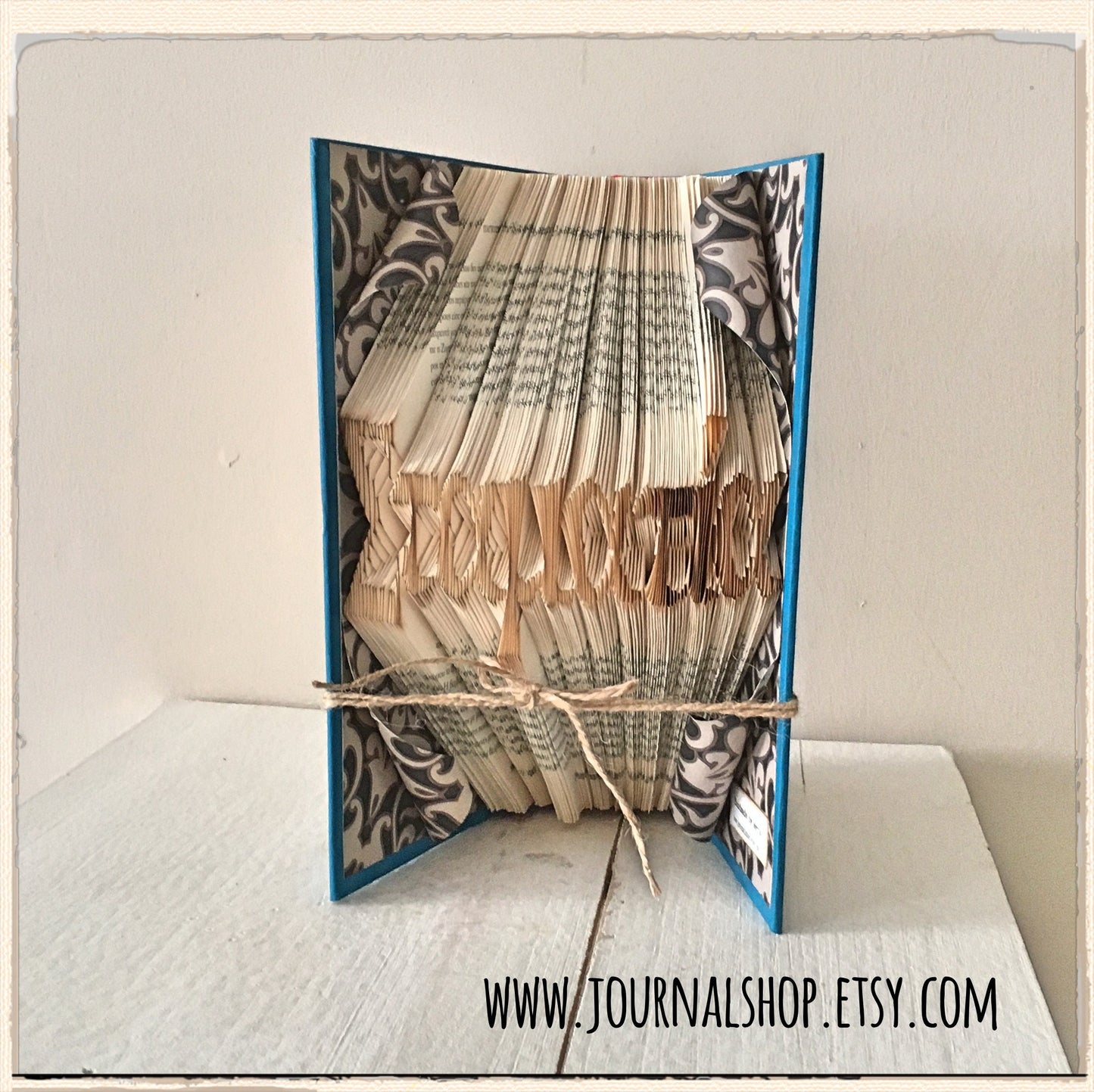 Personalized folded book in Greek, Name Folded in a Vintage Book, bookfolding art in Greek, book art gift, Greek wedding decor book folding