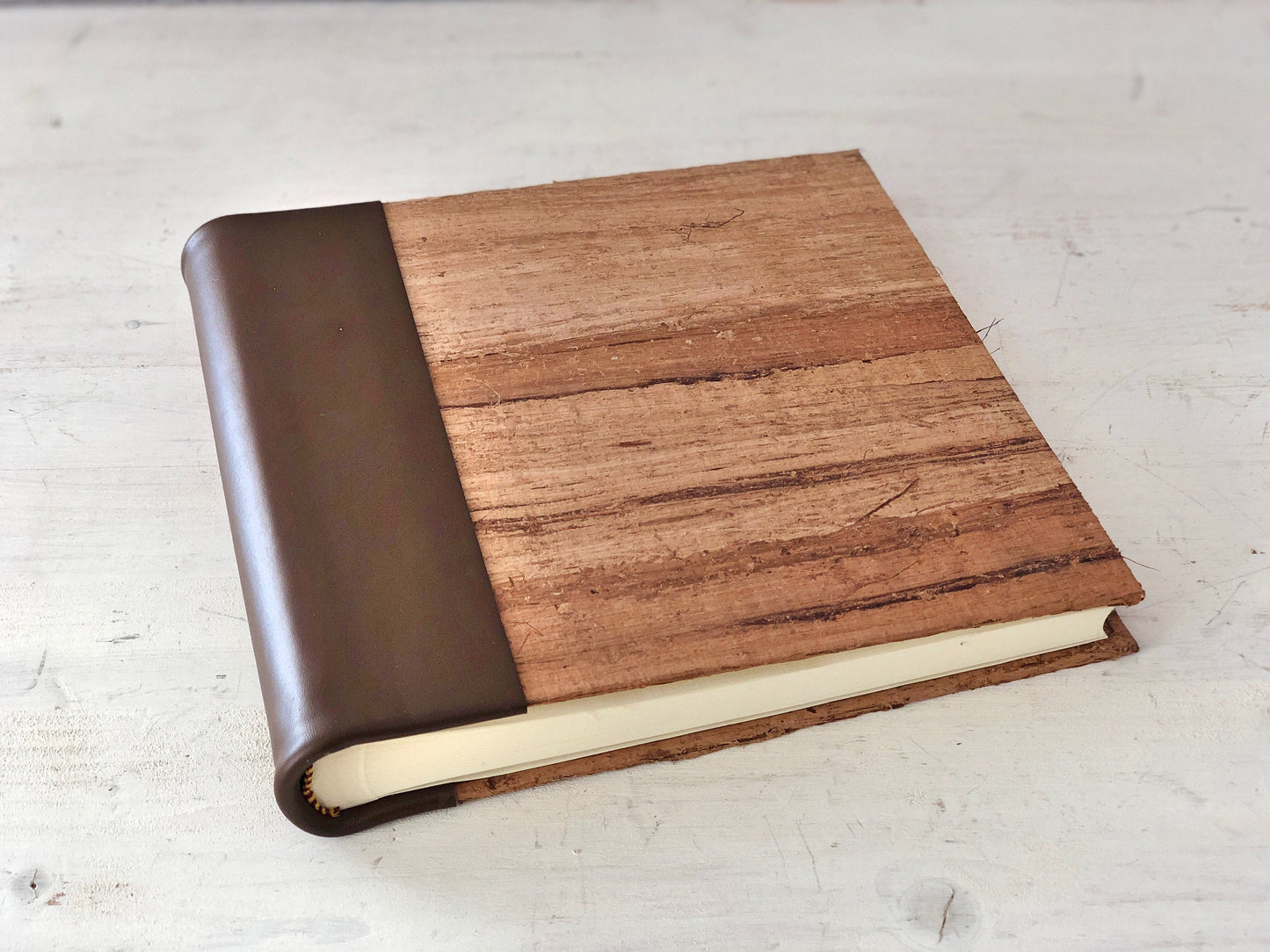 Square Wooden Photo Album Scrapbook, Gift for Wedding, Family Heirloom Keepsake Photo book, Memory Book, Gift for grandparents, godmother