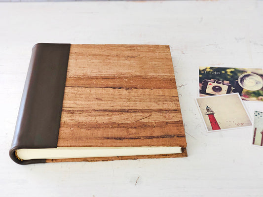 Square Wooden Photo Album Scrapbook, Gift for Wedding, Family Heirloom Keepsake Photo book, Memory Book, Gift for grandparents, godmother