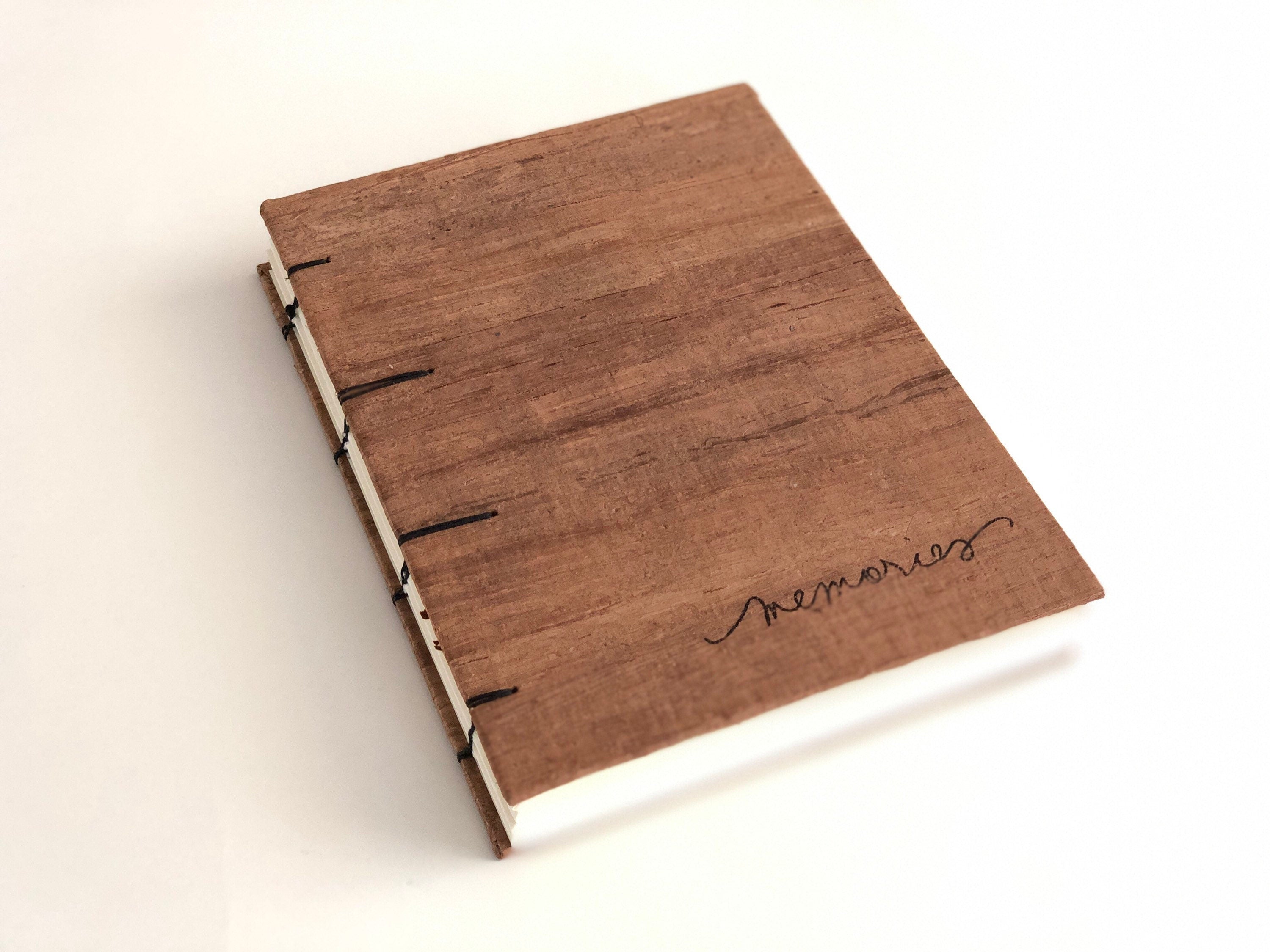 Wooden Journal Diary Memories, Blank Scrapbook, Wedding Guest Book, –
