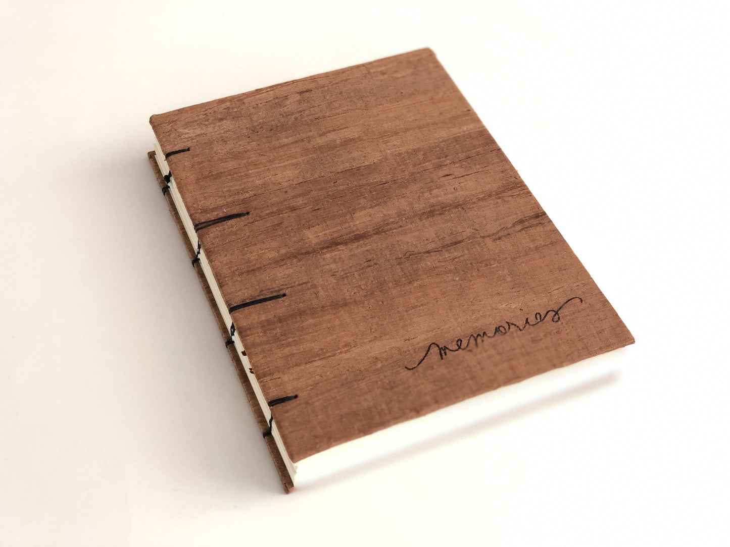 Wooden Journal Diary "Memories", Blank Scrapbook, Wedding Guest Book, Eco Journal Notebook gift, Creative bookish gift for him