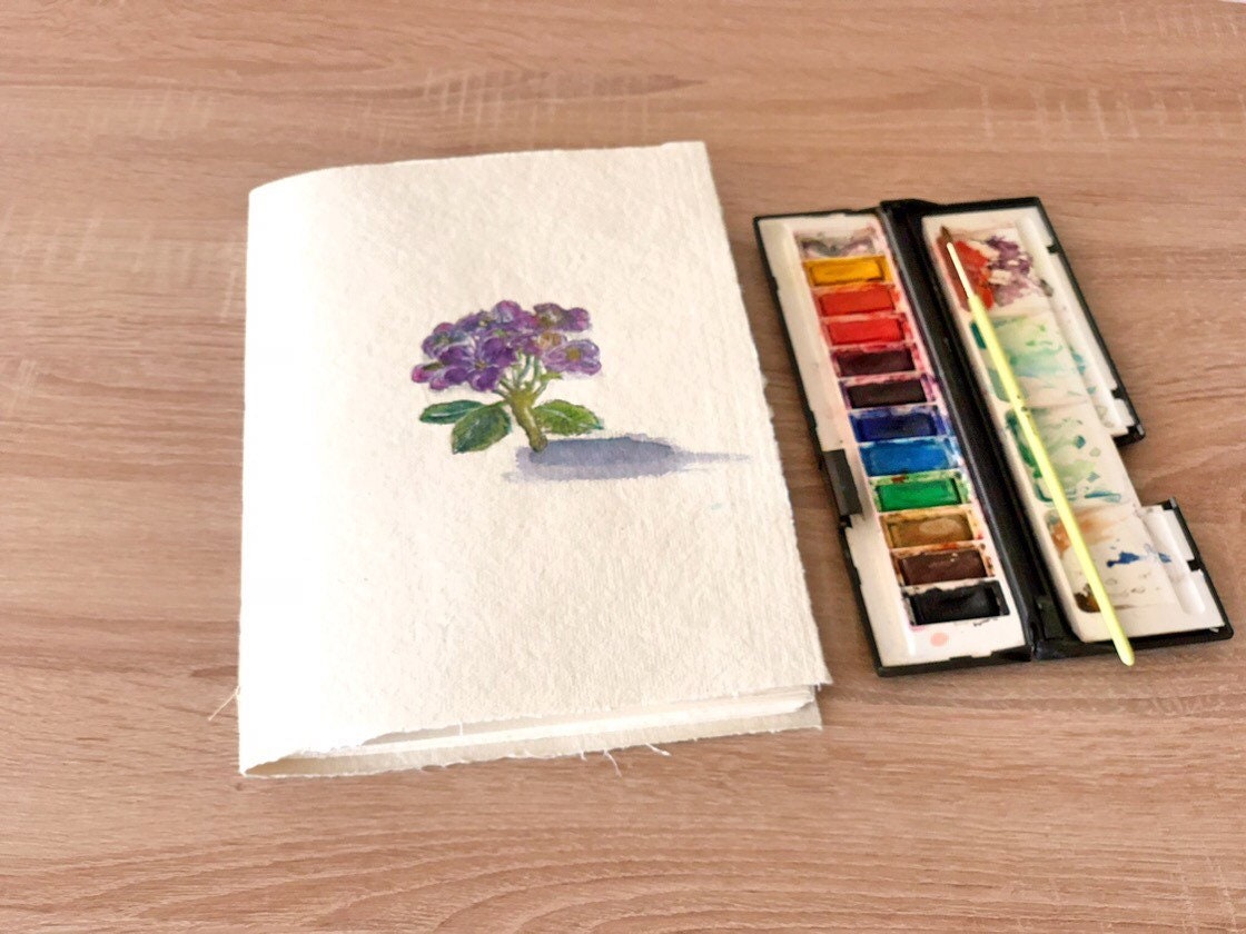Large Watercolour Sketchbook, A4 Eco Journal Diary, Lay flat Notebook with Fabriano Artistico Hot or Cold Press, Botanical illustrator gift