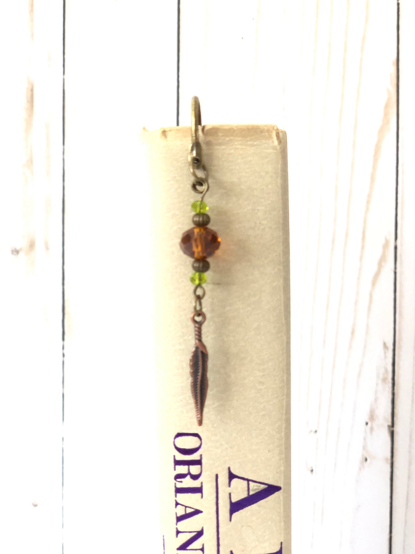 Metal bookmark gift for book lovers, Beaded bookish page marker, Book Jewelry gift for office teachers, planner charm booklover gift idea