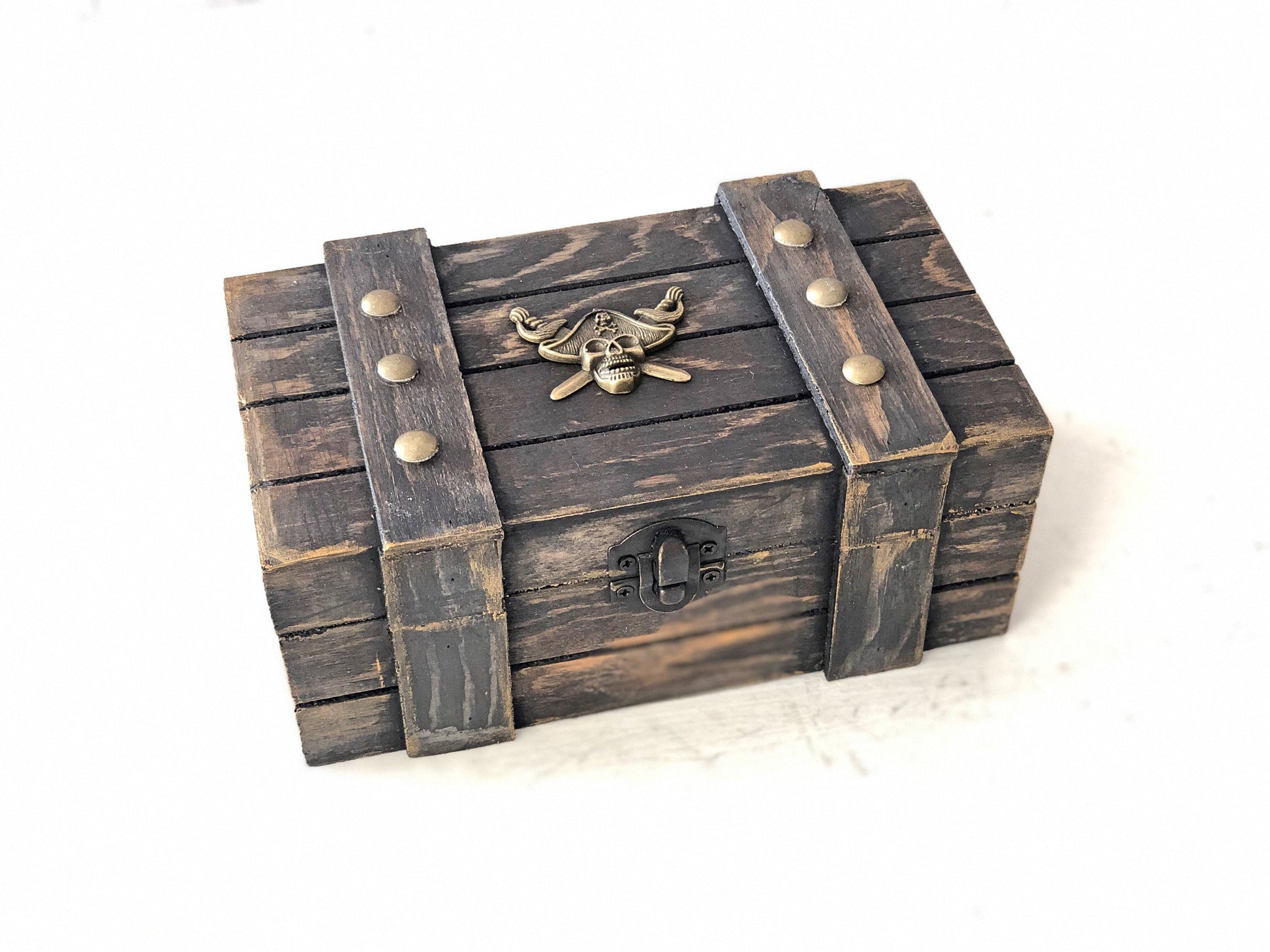 Nautical Cove Wooden Treasure Chest Keepsake Box (Small)