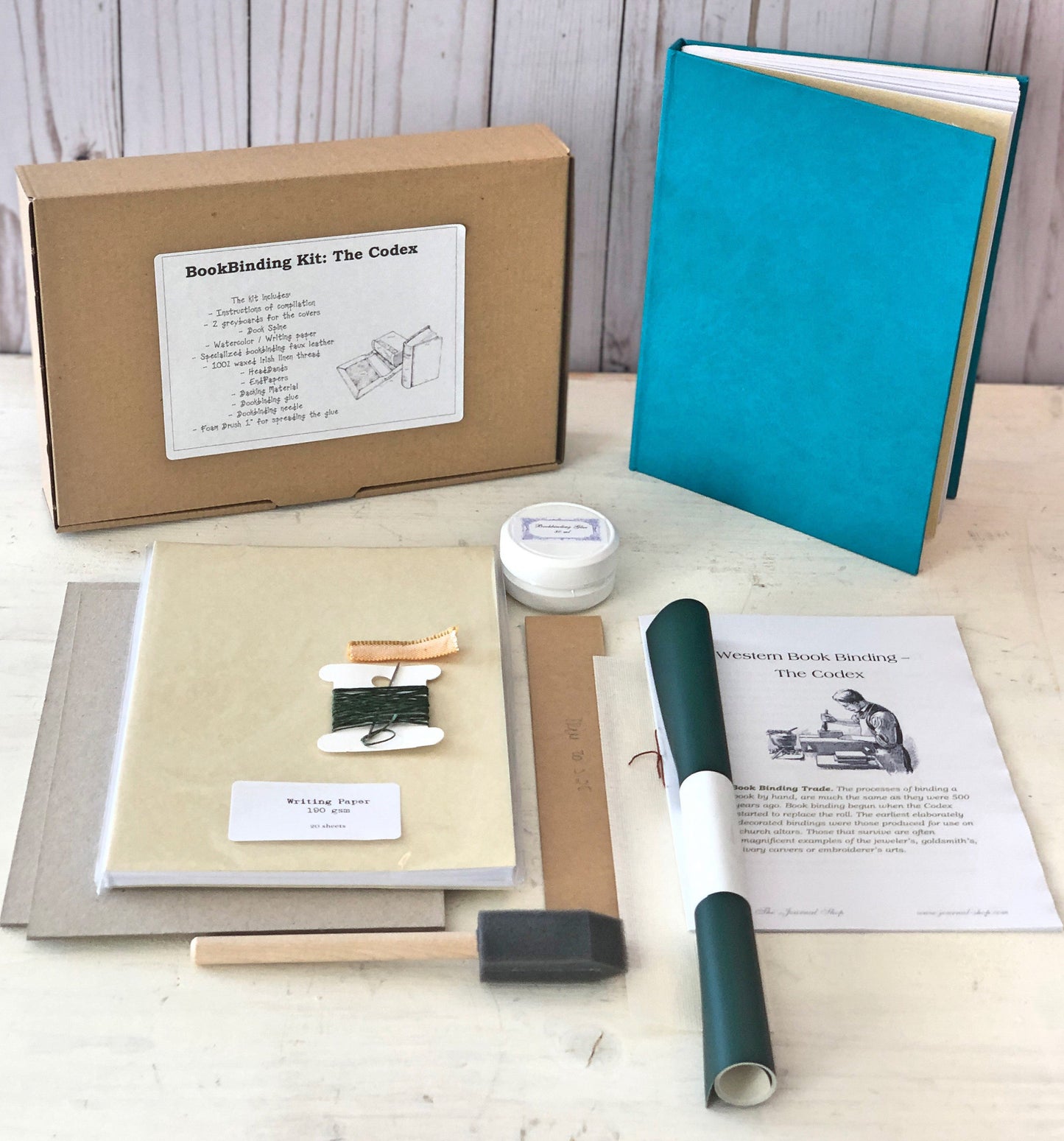 Complete Bookbinding kit for creating your own DIY Hardcover Journal or Sketchbook, Gift for Creative