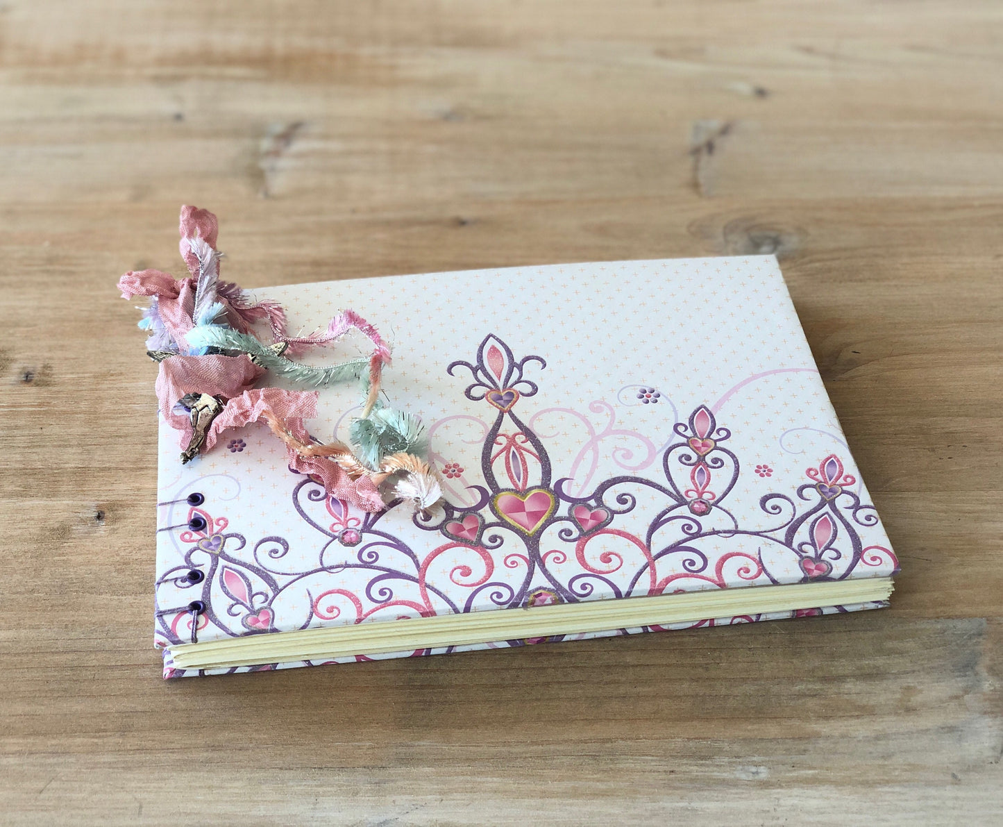 Princess Album Scrapbook Guest Book, Sidebound Mother Daughter Notebook, Birthday Photo Book, Godmother's Gift, Fairy Princess Girly Album
