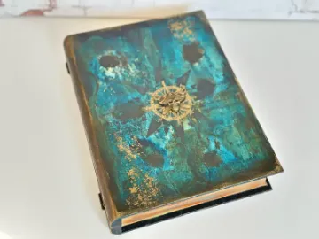 Show details for Wooden Book Box - Nautical Compass, Large Picture of Wooden Book Box - Nautical Compass, Large