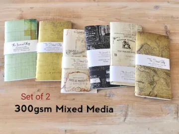 Show details for Travellers Notebooks Watercolor 300gsm - Set of 2 Picture of Travellers Notebooks Watercolor 300gsm - Set of 2