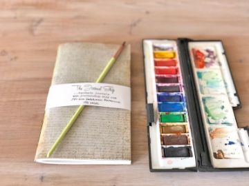 Show details for Travellers Notebooks Watercolor - with pockets & cards #2 Picture of Travellers Notebooks Watercolor - with pockets & cards #2