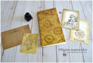Show details for Travellers Notebooks Watercolor - with pockets & cards #5 Picture of Travellers Notebooks Watercolor - with pockets & cards #5