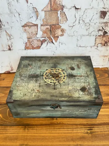 Picture of Large Pirate Medallion Wooden Box