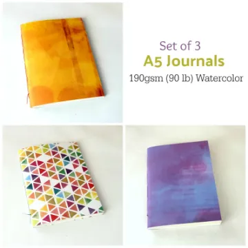 Show details for A5 Watercolor Notebook - Set of 3 Picture of A5 Watercolor Notebook - Set of 3