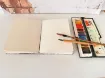 Picture of Lay Flat Hardcover Watercolor Journal Sketchbook with Fabriano Cotton Hot Press Xtra White Paper